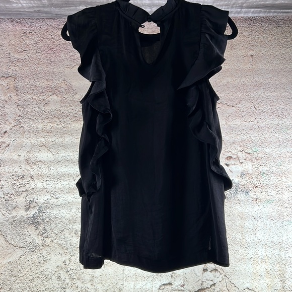 Medium David Lerner Women’s Ruffle Sleeveless black Pullover top A623 - Picture 5 of 6